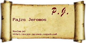 Pajzs Jeromos névjegykártya